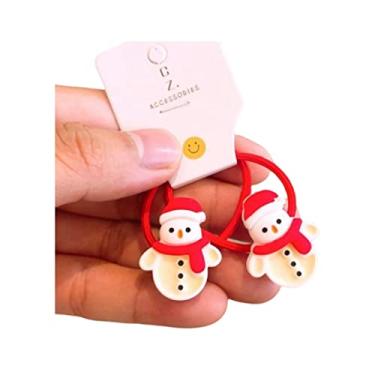 Imagem de Elastic De Cabelo De Cabelo De Natal Papai Noel, Boneco De Neve, Árvore De Natal, Sino De Gengibre -pão De Cheiro De Cabelo Sino Anel De Capacete De Natal Acessórios