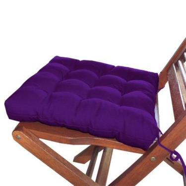 Imagem de Assento Para Cadeira Futon Tecido Oxford 40X40cm Roxo - Artesanal