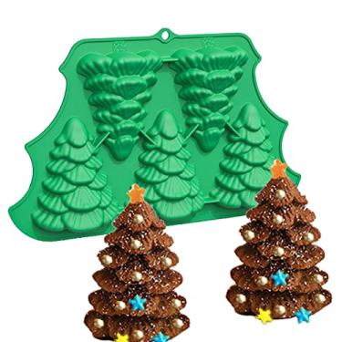 Imagem de Moldes de Chocolate de Natal,Molde de Silicone de Elementos de Natal 3D - Fondant Molde de Natal para Bolo Decoração de Cupcake Projetos de Artesanato em Argila Suprimentos para
