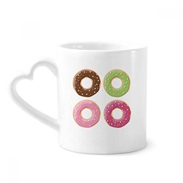 Imagem de Caneca com estampa de sobremesa do grupo quatro donuts caneca de café cerâmica copo de coração de vidro