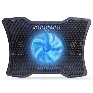 Imagem de Cooler portátil para laptop base de resfriamento para um único ventilador design de baixo ruído duas portas usb suporta laptops abaixo de 14 polegadas