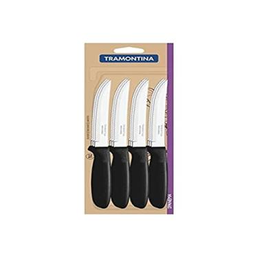 Imagem de Conjunto De Facas Para Churrasco Tramontina Leme Com Lâminas Em Aço Inox E Cabos De Polipropileno Preto 12 Peças