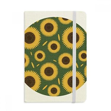 Imagem de Caderno de flores de girassol padrão de plantas, capa dura de tecido, diário clássico