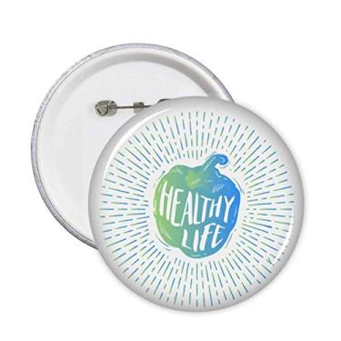 Imagem de Pimenta verde saudável linha de vida saudável broche emblema acessório decoração 5 peças