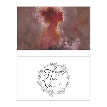 Imagem de Clair De Lune XJJ Pintura a Óleo Festival Ano Novo Cartão de felicitações Mensagem Abençoada Presente