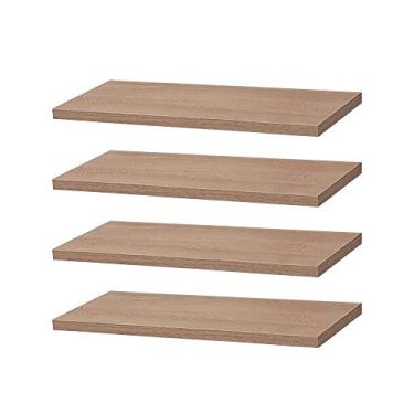 Imagem de Kit 4 Prateleiras 40 x 20cm Carvalho Suporte Invisível