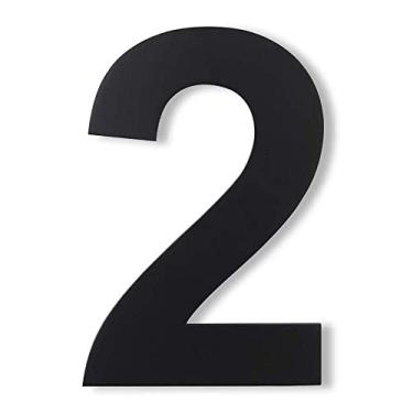 Imagem de Placa de porta flutuante 3D de 15 cm com número de placa de casa 0-9 letras AB, placa de porta grande de aço inoxidável preto fosco, montagem com parafuso, antiferrugem durável