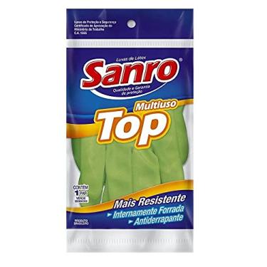 Imagem de Kit 10 Pares Luva Sanro Forrada Verde Par Tamanho M