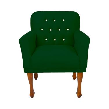 Imagem de Cadeira Poltrona Estofada Para Sala de Espera Anitta Suede Verde LM DECOR