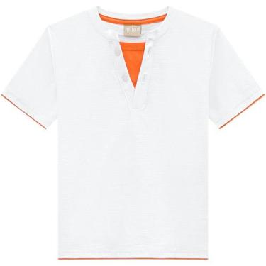 Imagem de Camiseta Menino Milon Em Algodão Flâme Fio Puro - Branco