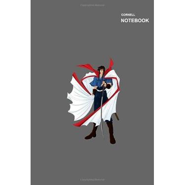 Imagem de Caderno de esboços Cornell com método de anotação: notas Cornell, 110 páginas [55 folhas], grande (15,24 x 22,86 cm), capa de caderno Rurouni Kenshin Wandering Samurai Shinomori Aoshi.