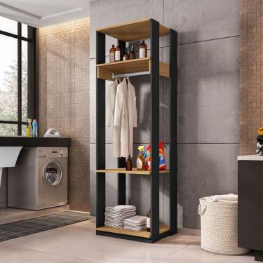 Imagem de Guarda-Roupa Closet Titan Preto e Freijó 59 cm