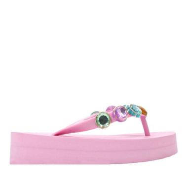 Imagem de Chinelo Indaia Flatform Pedraria Rosa