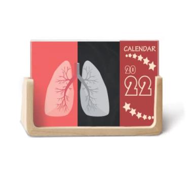 Imagem de Calendário de mesa Art Deco Fashion 2022 com logotipo Comparação de pulmões 12 meses