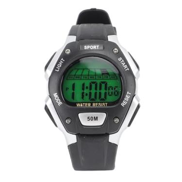 Imagem de Relógio Esportivo Digital, Relógio Esportivo Digital Masculino à Prova D'água, Relógio Luminoso Com Tela Led e Despertador para Estudantes (Prata)