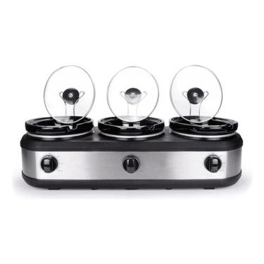 Imagem de Triplo Rechaud Buffet Elétrico 3 Panelas Aço Inox - 127v