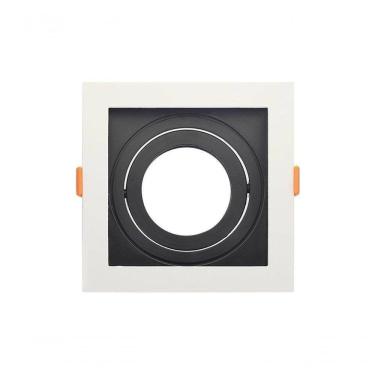 Imagem de Spot Recuado De Embutir Quadrado Par 20 Branco Com Preto Taschibra