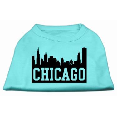 Imagem de Mirage Pet Products Camiseta com estampa do horizonte de Chicago de 14 polegadas para animais de estimação, grande, preta