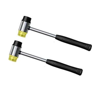 Imagem de Martelo de borracha de nylon de cabeça dupla de 25 mm, martelo de metal macio de dupla face de plástico para joias, marcenaria, couro, artesanato, instalação de pisos (pacote com 2)