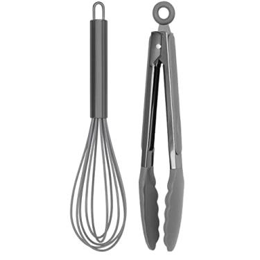 Imagem de Country Kitchen Pinça de cozinha com ponta de silicone de aço inoxidável para churrascos e utensílios de cozinha antiaderentes, taxa de BPA, elegante, resistente, trava, pinças de grelha, bronze