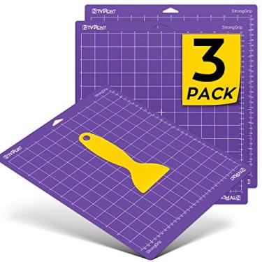 Imagem de HTVRONT Tapete de corte de aderência forte para Cricut, pacote com 3 tapetes de corte 30,5 x 30,5 cm para Cricut Explore Air 2/Air/One/Maker, tapetes de corte adesivos fortes de substituição para Cricut