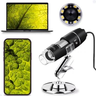 Imagem de Microscópio Digital Usb Zoom Câmera Lente 1600X Celular Note