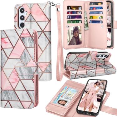 Imagem de Tekcoo Capa carteira para Samsung Galaxy A35 5G / A55 5G / SM-A356 A556, couro PU, compartimentos para cartões de crédito, dinheiro, porta-cartões, bolsa de transporte, capa flip [capas rígidas