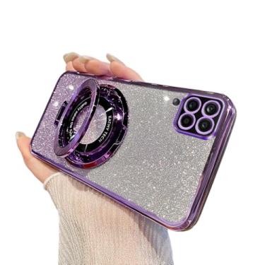 Imagem de Gradiente glitter suporte caso de telefone para samsung galaxy m02 m11 m12 m22 m32 4g a05s a04s a03s a02s f12 f22 f42 capa macia, roxo, para samsung f42 5g