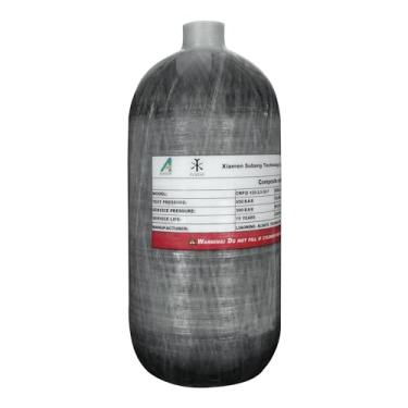Imagem de TUXING Tanque HPA de alta pressão 4500psi, cilindro de fibra de carbono 2,5L, garrafa de mergulho composto, tanque de ar de paintball PCP M18*1,5