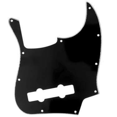 Imagem de Musiclily Pro 5 Cordas 10 Furos Escudo Baixo Contemporâneo Pickguard para Fender Mexicana Jazz Bass, 3 Camadas Preto