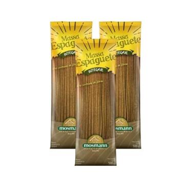 Imagem de Kit 3X: Macarrão Espaguete Integral Mosmann 500g