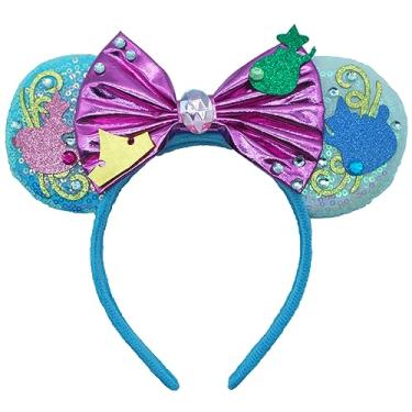 Imagem de Viwind Faixas de cabelo femininas com orelhas de rato, coroa de princesa aurora e três laços de fada madrinha, acessórios de cabelo de fantasia, decorações de festa de aniversário