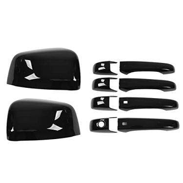 Imagem de Maçaneta Externa da Porta do Carro, Revestimento do Espelho Retrovisor do Carro, 10 Peças, Resistente Ao Desgaste, Preto Brilhante, Fundição de Alta Precisão para Veículo