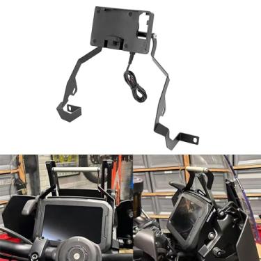 Imagem de TOPRAMETAL Suporte para GPS de Motocicleta, Compatvel com Celular e GPS, Montagem para Guido, Preto, Ferro, 1 Pea, Para Harley Davidson PAN AMERICA 1250 S 2021-2022