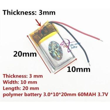Imagem de Mini Bateria 60 Mah 3,7v Fone Ouvido Bluetooth Head Set Car - KMIG