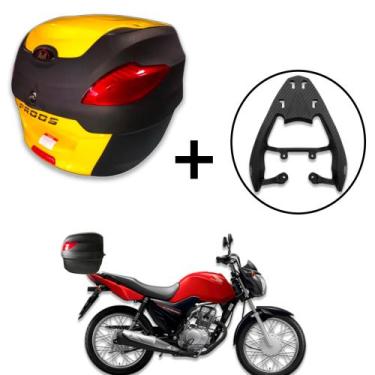 Imagem de Baú 41litros Awa Proos + Suporte Baú Superior Cg 125/150/160, Amarelo