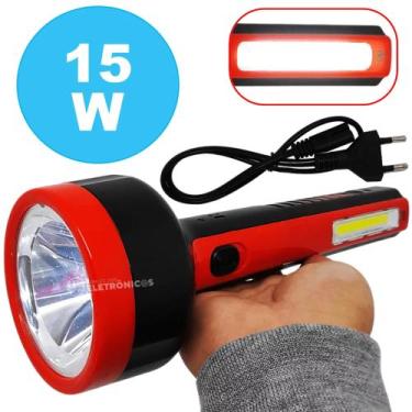 Imagem de Lanterna Farolete De Mão Grande Potente 15W Com LED Lateral DP9169 - L