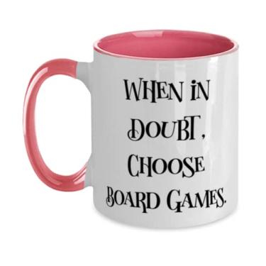 Imagem de Caneca de dois tons da Fancy Board Games, 325 ml, quando estiver em dúvida, escolha jogos de tabuleiro, presentes para homens e mulheres, presente para jogos de tabuleiro