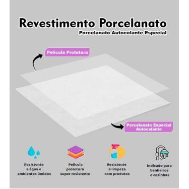 Imagem de 10 Pisos Porcelanato Vinílico Adesivo Chão Autocolante Lavável Cimento