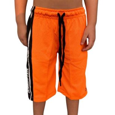 Imagem de Bermuda Basquete Infantil Gangster Leve Conforto - Treino, Laranja, 06