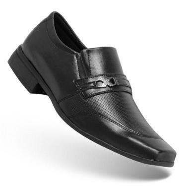 Imagem de Sapato Social Masculino Siroco Semi Brogue Preto e Marrom/Cappuccino E
