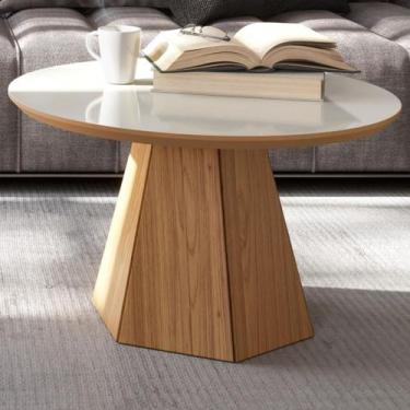 Imagem de Mesa de Centro 70cm 100% Mdf Off White/Freijo Tb605 - Dalla Costa, Beg