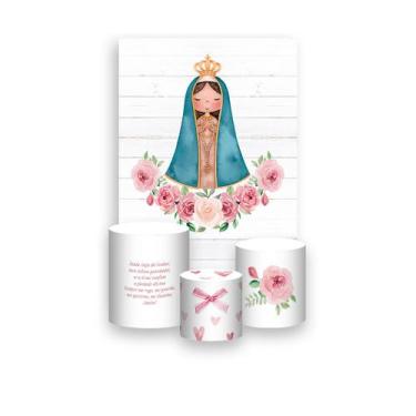 Imagem de Painel De Festa Vertical 1,50 x 2,20 + Trio De Capas Cilindro - Santa 