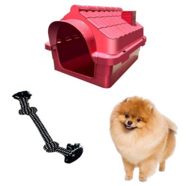 Imagem de Kit Casinha Resistente Cachorro N1 E Mordedor Corda Chalesco - MecPet