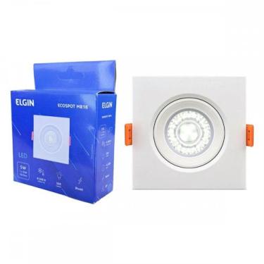 Imagem de Spot Com Lampada Dicroica Led Elgin 5W. Quadrado Branco Bivolt 6500K.,