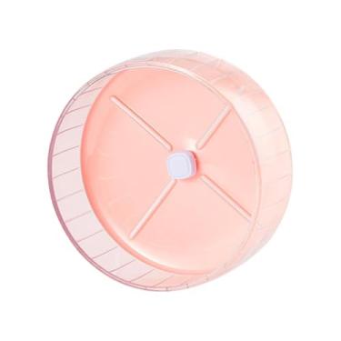 Imagem de IEUDNS Roda de exercício de hamster Hamster Silencioso Rolamento de brinquedo Roda Mudo Antiderrapante Bola de exercício Roda de exercício de corrida para, Rosa