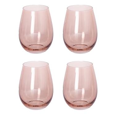 Imagem de Mary Square Copo de vinho transparente de 255 g durável com nervuras de vidro sem haste copo de bebida para coquetel, acessório de carrinho de bar, utensílios de bebida para uso diário e festa,