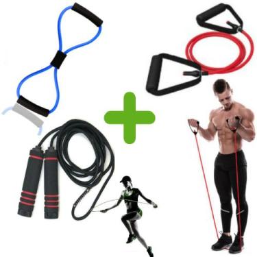 Imagem de Combo Projeto Verão Treino em Casa Exercicios Corda Elástico - MBFit