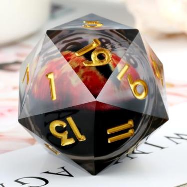 Imagem de Liquid Dragon Eye D20 Dice,DNDND 33mm 20 Sided Dice Set with Gorgeous Gift Box for Dungeons and Dragons (Red)
