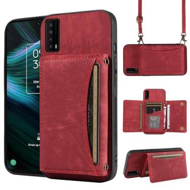 Imagem de Capa de telefone para TCL Stylus 5G 2022 capa carteira com alça de ombro transversal, couro PU, porta-cartão de crédito, bolso fino, suporte para celular, bolsa flip para celular TLC Stylo G5 6,81